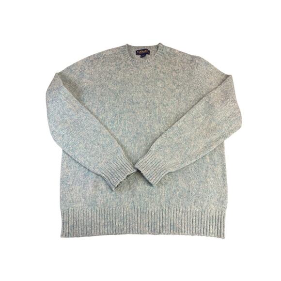 Brooks Brothers Men’s 100% Wool Crewneck Sweater Light Blue Large - Picture 1 of 9